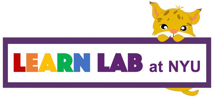 Learn Lab and NYU logo that leads to form on nyu.qualtrics.com